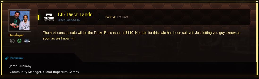 Buccaneer Verkauf